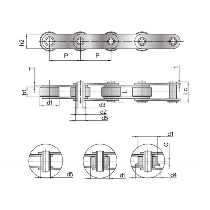 Lanț transportor standard BS cu știft tubular (Seria ZC)