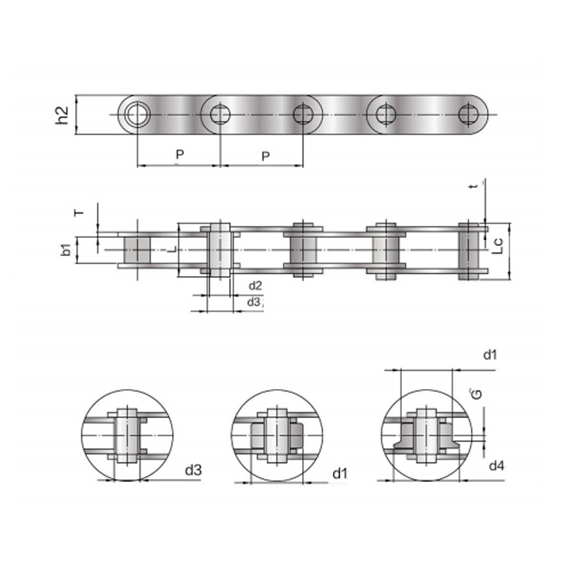 Lanț transportor cu pini solid standard BS (seria Z)